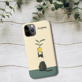 Katze mit Pflanze Case-Mate iPhone Hülle