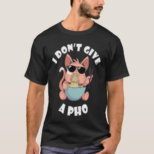 Katze mit Pho-Schüssel Pho-Suppe Vietnamesisches E T-Shirt