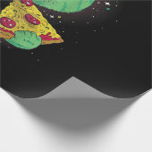 Katze mit Pizza Slice und Taco im All Geschenkpapier (Ecke)