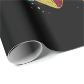 Katze mit Pizza Slice und Taco im All Geschenkpapier (Rolleneckpunkt)