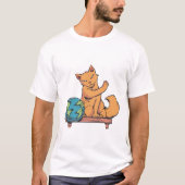 Katze mit Planet T-Shirt (Vorderseite)