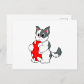 Katze mit Poker-Chip Postkarte (Vorne/Hinten)