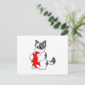 Katze mit Pokerchip Postkarte (Stehend Vorderseite)