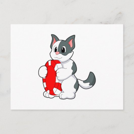 Katze mit Pokerchip Postkarte (Vorderseite)