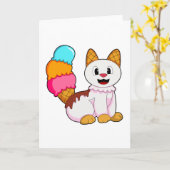 Katze mit Popsicle Karte (Gelbe Blume)