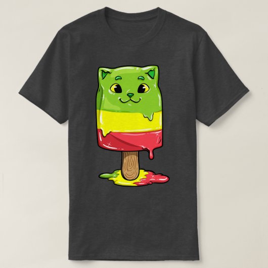 Katze mit Popsicles T-Shirt (Design vorne)