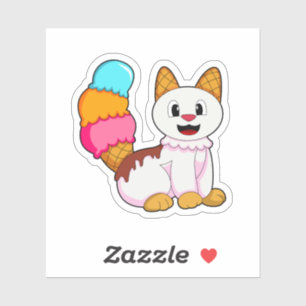 Katze mit Popsikel Aufkleber