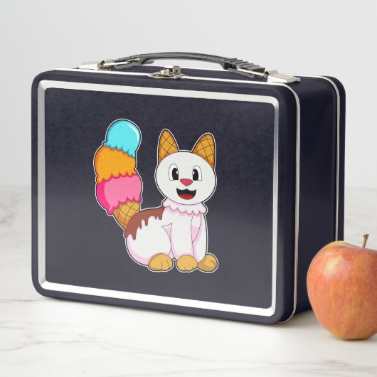 Katze mit Popsikel Metall Brotdose (Beispiel)