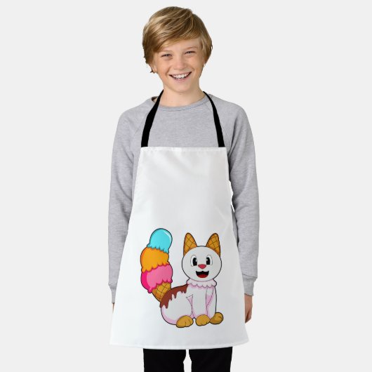 Katze mit Popsikel Schürze (Getragen)