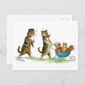 Katze mit Pram Louis Wain Postkarte (Vorne/Hinten)