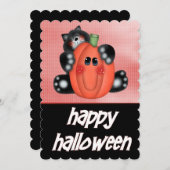Katze mit Pumpkin Kid's Halloween-Party laden Einladung (Vorne/Hinten)