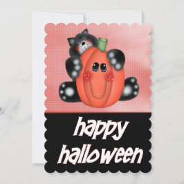 Katze mit Pumpkin Kid's Halloween-Party laden Einladung