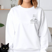 Katze mit Pumpkins einfache Linie Art Happy Hallow Sweatshirt