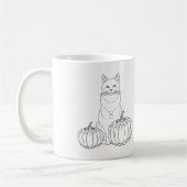Katze mit Pumpkins Minimal Fall Line Kunst und Nam Kaffeetasse (Links)