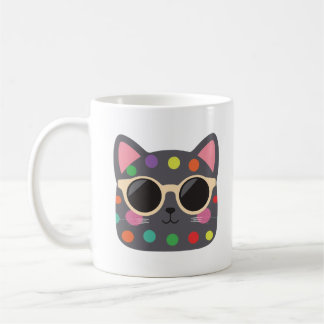 Katze mit Punkten und Sonnenbrille Tasse | Lustig