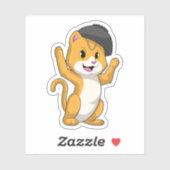 Katze mit Ramen Bowl Aufkleber (Blatt)