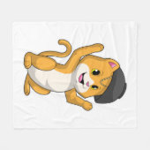 Katze mit Ramen Bowl Fleecedecke (Vorderseite (Horizontal))