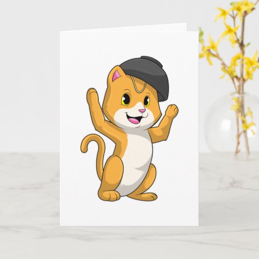 Katze mit Ramen Bowl Karte (Gelbe Blume)