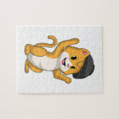 Katze mit Ramen Bowl Puzzle (Horizontal)