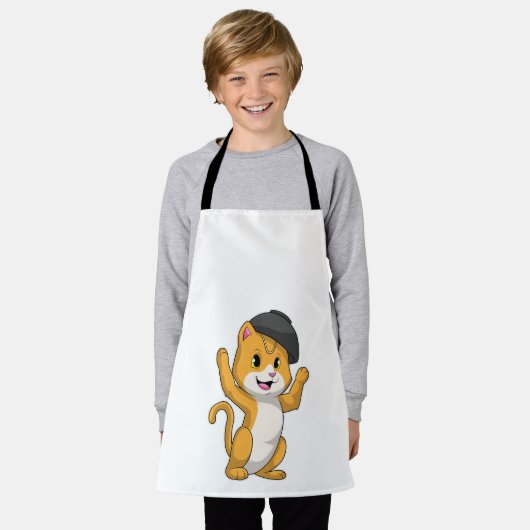 Katze mit Ramen Bowl Schürze (Getragen)