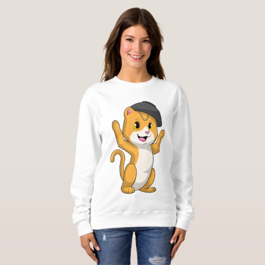 Katze mit Ramen Bowl Sweatshirt (Vorne ganz)