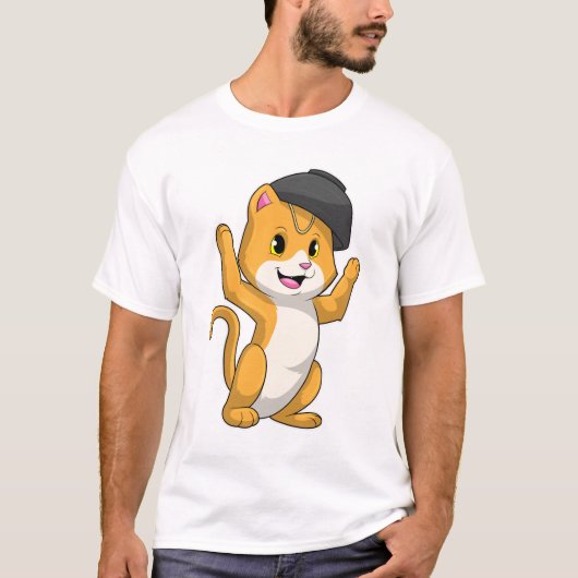 Katze mit Ramen Bowl T-Shirt (Vorderseite)