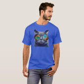 Katze mit Raum-Glas-T - Shirt (Vorne ganz)