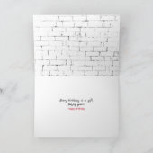 Katze mit Red Tulips Geburtstagskarte Karte (Innenseite)