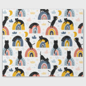 Katze mit Regenbogenmuster-Design Geschenkpapier (Flach)