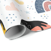 Katze mit Regenbogenmuster-Design Geschenkpapier (Rolleneckpunkt)