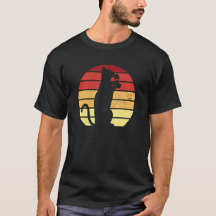 Katze mit Retro-Sonne beim Weintrinken T-Shirt
