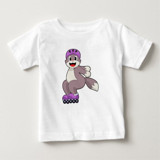 Katze mit Roller-Skaten Baby T-shirt (Vorderseite)