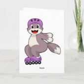 Katze mit Roller-Skaten Karte (Rückseite)