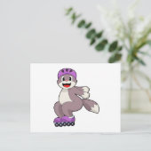 Katze mit Roller-Skaten Postkarte (Stehend Vorderseite)