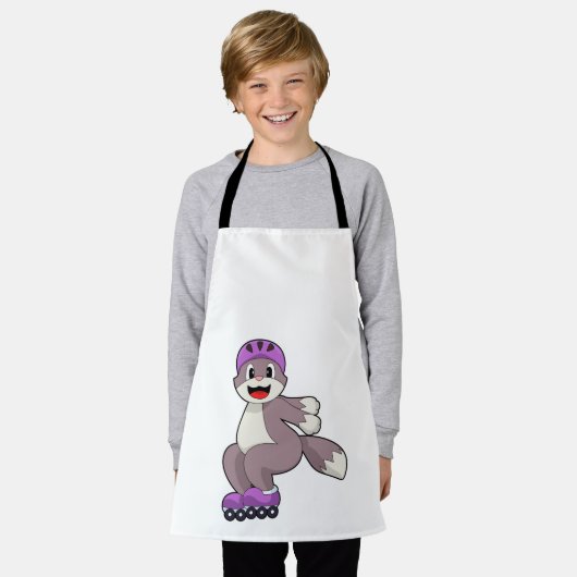 Katze mit Roller-Skaten Schürze (Getragen)