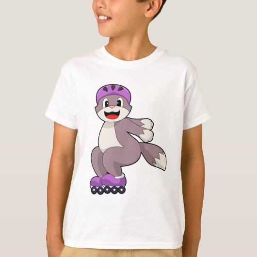 Katze mit Roller-Skaten T-Shirt (Vorderseite)