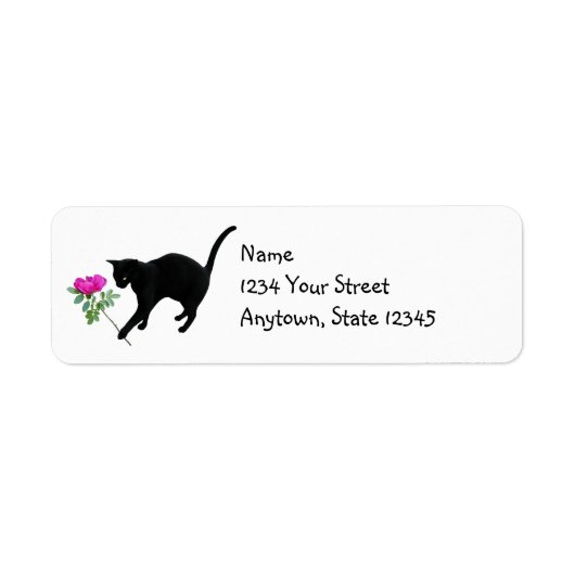 Katze mit rosa Rücksendeadressen-Aufklebern (Vorne)