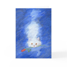 Katze mit Rose Grußkarte