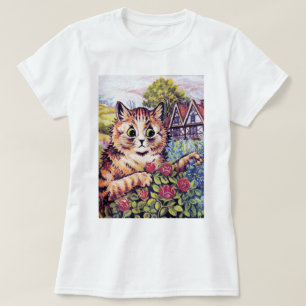 Katze mit Rose, Louis Wain T-Shirt