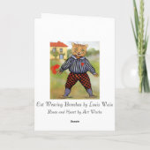 Katze mit Rosenvalentine-Karte Feiertagskarte (Rückseite)