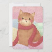 Katze mit rotem Schal Illustration