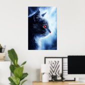 Katze mit roten Augen Poster (Heimbüro)