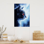 Katze mit roten Augen Poster (Küche)
