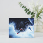 Katze mit roten Augen Postkarte (Stehend Vorderseite)