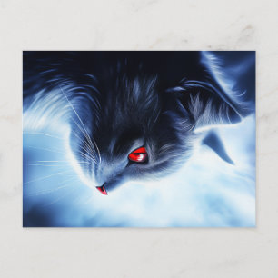 Katze mit roten Augen Postkarte
