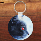 Katze mit roten Augen Schlüsselanhänger (Vorderseite)