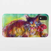 KATZE MIT ROTEN RIBBON UND SONNENBLUMEN Case-Mate iPhone HÜLLE (Rückseite (Horizontal))