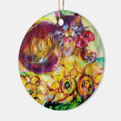 KATZE MIT ROTEN RIBBON UND SONNENBLUMEN KERAMIK ORNAMENT (Links)