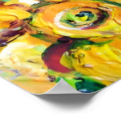 KATZE MIT ROTEN RIBBON UND SONNENBLUMEN POSTER (Ecke)