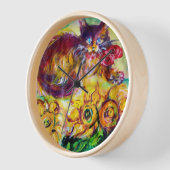 KATZE MIT ROTEN RIBBON UND SONNENBLUMEN WANDUHR (Winkel)